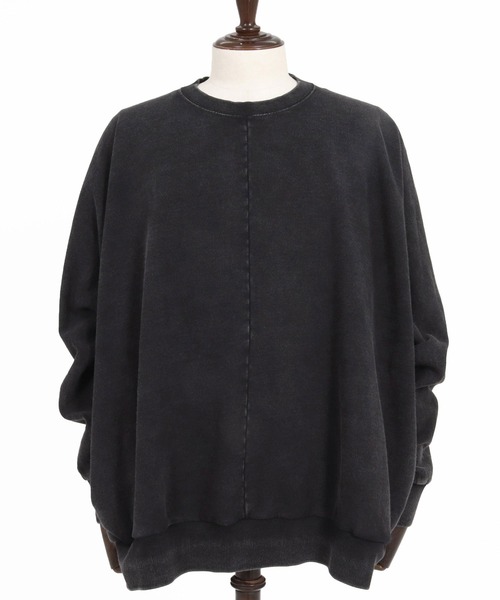 CAMBIO(カンビオ)の「msw1901-Faded Sweat Dolman Crewneck スウェットプルオーバー(A75226cmb)(スウェット・メンズ・キナリ/ブラック・S/M/L)」の15枚目の写真