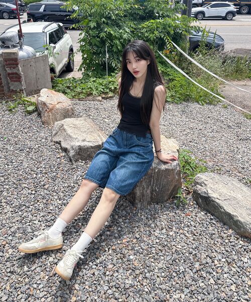 CARGOBROS FOR WOMAN（カーゴブロスフォーウィメン）の「デイリー ワイド デニム バミューダパンツ (濃紺)（その他パンツ・レディース・その他・SMALL/MEDIUM/LARGE）」の9枚目の写真