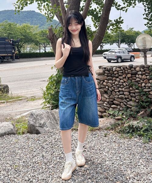 CARGOBROS FOR WOMAN（カーゴブロスフォーウィメン）の「デイリー ワイド デニム バミューダパンツ (濃紺)（その他パンツ・レディース・その他・SMALL/MEDIUM/LARGE）」の10枚目の写真