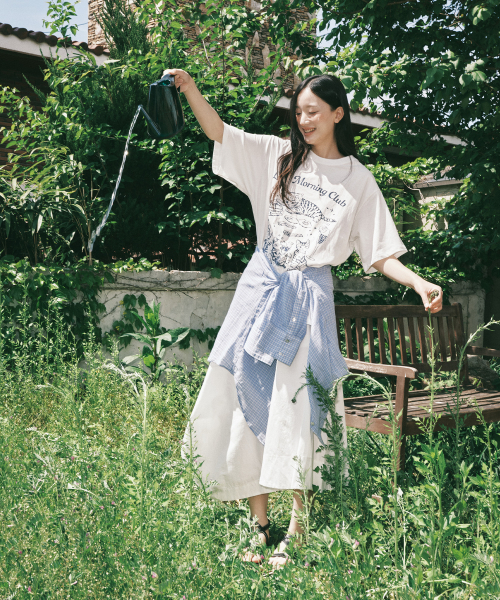 ROIROI(ロイロイ)の「レイジモーニングキャットルーズフィット半袖Tシャツ-ホワイト(Tシャツ/カットソー・レディース・その他・FREE)」の3枚目の写真