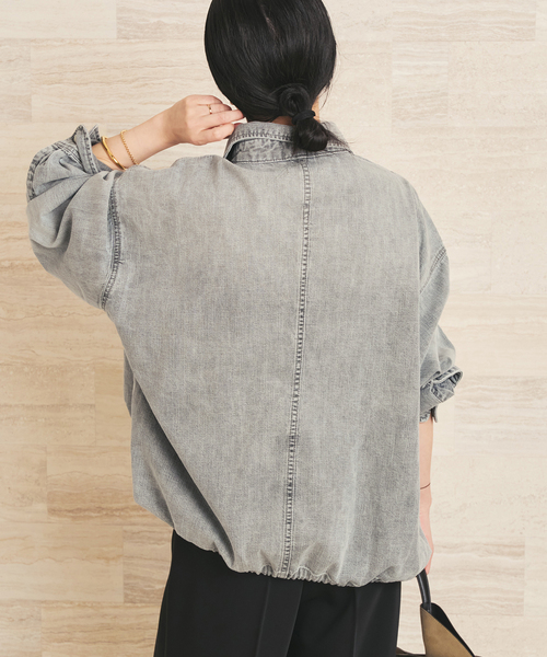 plage(プラージュ)の「ballon denim シャツ(シャツ/ブラウス・レディース・ブルー系その他/チャコールグレー・FREE)」の12枚目の写真