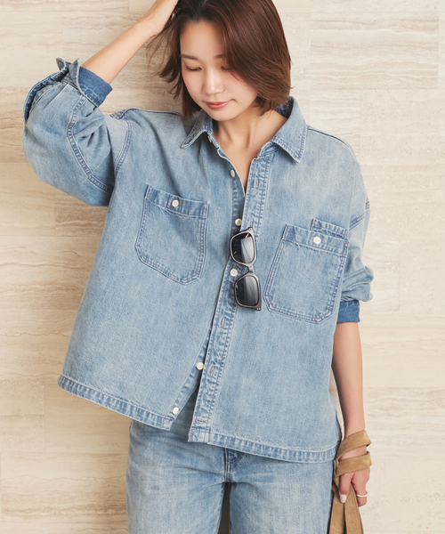 plage(プラージュ)の「ballon denim シャツ(シャツ/ブラウス・レディース・ブルー系その他/チャコールグレー・FREE)」の18枚目の写真