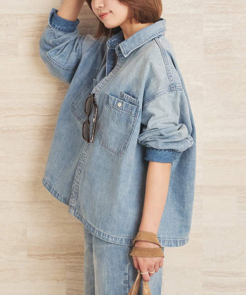 plage(プラージュ)の「ballon denim シャツ(シャツ/ブラウス・レディース・ブルー系その他/チャコールグレー・FREE)」の19枚目の写真