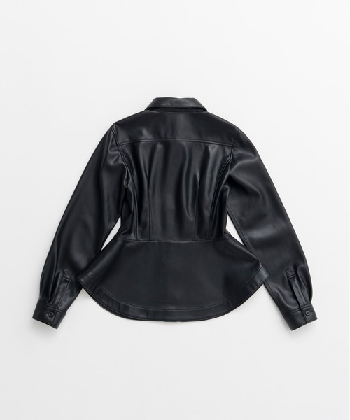 PRANK PROJECT(プランクプロジェクト)の「【2026Autumn Pre-Order】フェイクレザーペプラムシャツ / Faux Leather Peplum Shirt(シャツ/ブラウス・レディース・ボルドー/ブラック・FREE)」の17枚目の写真