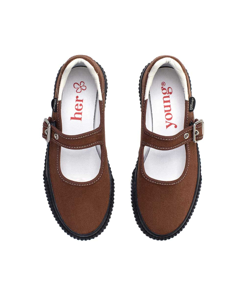 HERYOUNG（ホヨン）の「ミニジンメリージェーン (Red Wood)（バレエシューズ・レディース・ブラウン・23cm/23.5cm/24cm/24.5cm）」の3枚目の写真