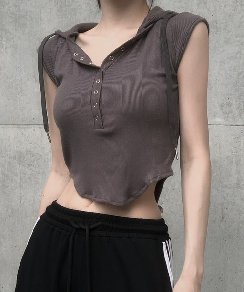 KsG(ケーエスジー)の「real devil hood top(Tシャツ/カットソー・レディース・グレー/ブラック・SMALL/MEDIUM)」の7枚目の写真