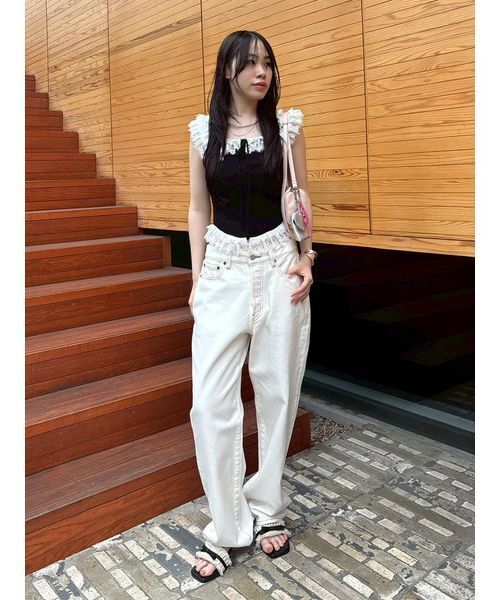 LILY BROWN(リリーブラウン)の「2wayレースフリルニットトップス(ニット/セーター・レディース・ブルー/アイボリー/ブラック・F)」の16枚目の写真