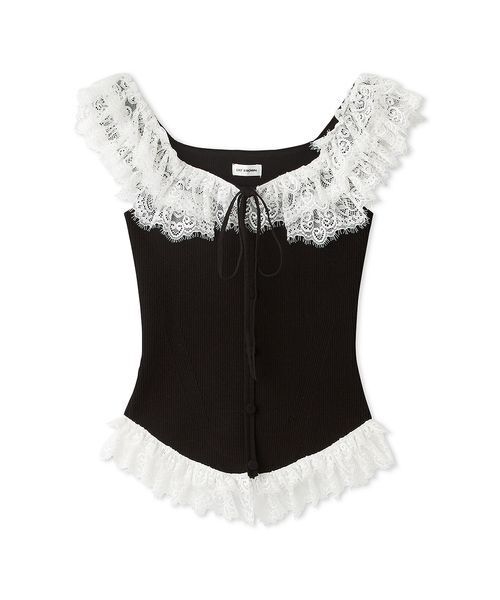 LILY BROWN(リリーブラウン)の「2wayレースフリルニットトップス(ニット/セーター・レディース・ブルー/アイボリー/ブラック・F)」の20枚目の写真