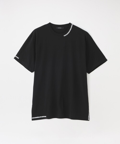 LOVELESS(ラブレス)の「ステッチエンブロイ ワイドTシャツ(Tシャツ/カットソー・メンズ・オフホワイト/ブラック・L/M)」の2枚目の写真