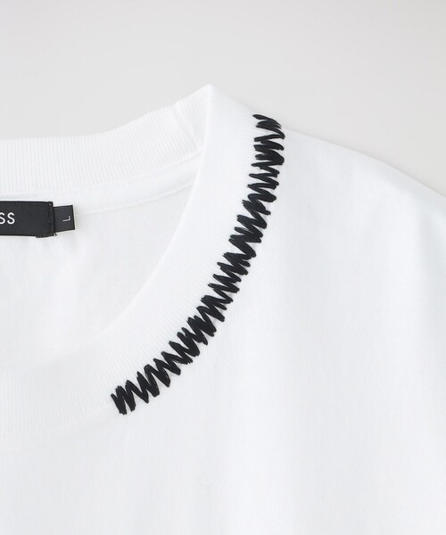 LOVELESS(ラブレス)の「ステッチエンブロイ ワイドTシャツ(Tシャツ/カットソー・メンズ・オフホワイト/ブラック・L/M)」の10枚目の写真