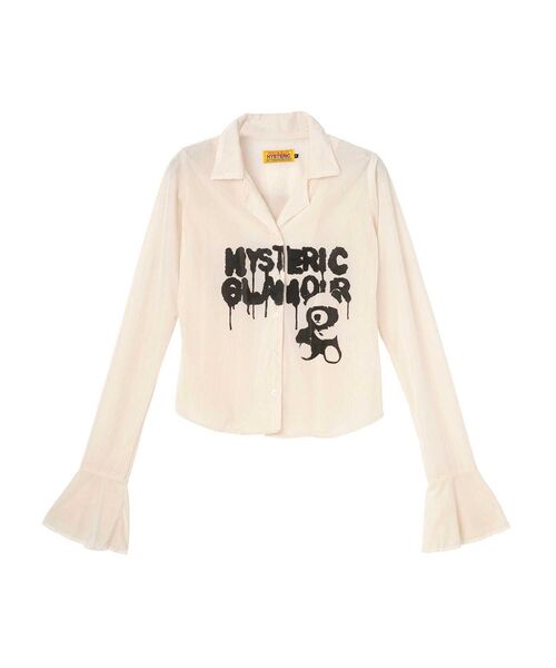 HYSTERIC GLAMOUR(ヒステリックグラマー)の「HYSTERIC TEDDY BEAR ベロアタイトブラウス(シャツ/ブラウス・レディース・ホワイト/ピンク/ブラック・MEDIUM/SMALL)」の1枚目の写真