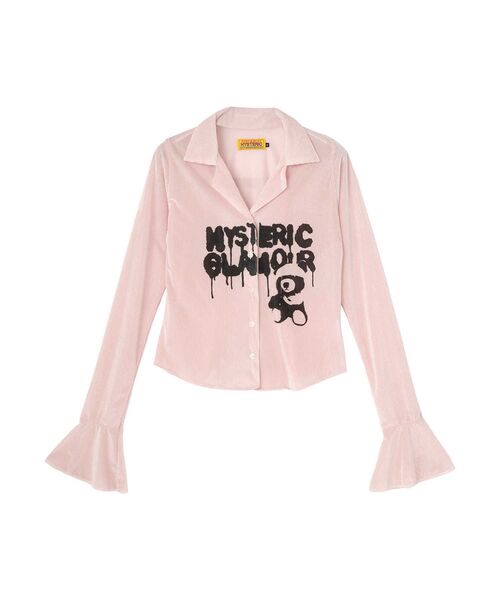 HYSTERIC GLAMOUR(ヒステリックグラマー)の「HYSTERIC TEDDY BEAR ベロアタイトブラウス(シャツ/ブラウス・レディース・ホワイト/ピンク/ブラック・MEDIUM/SMALL)」の3枚目の写真