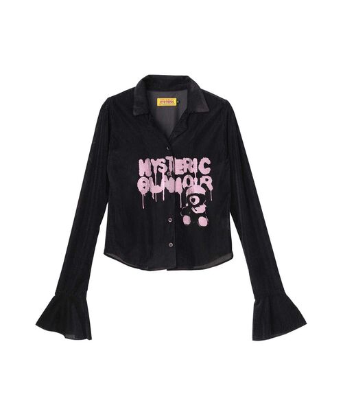 HYSTERIC GLAMOUR(ヒステリックグラマー)の「HYSTERIC TEDDY BEAR ベロアタイトブラウス(シャツ/ブラウス・レディース・ホワイト/ピンク/ブラック・MEDIUM/SMALL)」の2枚目の写真