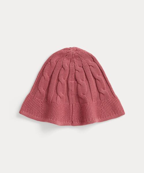POLO RALPH LAUREN CHILDRENSWEAR（ポロ ラルフ ローレン チルドレンズウェア）の「ケーブルニット コットン バケット ハット（ハット・キッズ・ピンク・S/M/L/XL）」の3枚目の写真