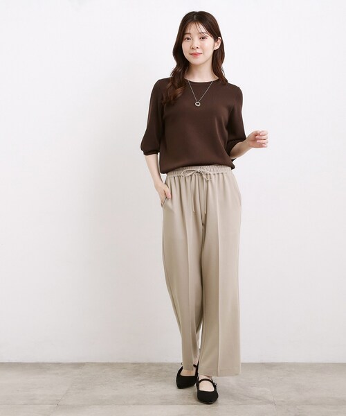 grove（グローブ）の「楽ちんできれい見え デニムライクストレッチドロストパンツ（その他パンツ・レディース・ブラック/ネイビー/ライトベージュ・02/01/03/05/04）」の9枚目の写真