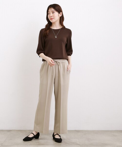 grove（グローブ）の「楽ちんできれい見え デニムライクストレッチドロストパンツ（その他パンツ・レディース・ブラック/ネイビー/ライトベージュ・02/01/03/05/04）」の10枚目の写真