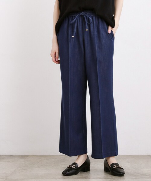 grove（グローブ）の「楽ちんできれい見え デニムライクストレッチドロストパンツ（その他パンツ・レディース・ブラック/ネイビー/ライトベージュ・02/01/03/05/04）」の12枚目の写真