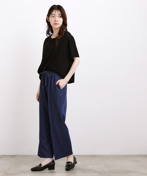 grove（グローブ）の「楽ちんできれい見え デニムライクストレッチドロストパンツ（その他パンツ・レディース・ブラック/ネイビー/ライトベージュ・02/01/03/05/04）」の13枚目の写真