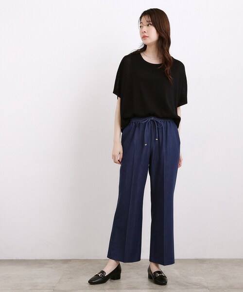 grove（グローブ）の「楽ちんできれい見え デニムライクストレッチドロストパンツ（その他パンツ・レディース・ブラック/ネイビー/ライトベージュ・02/01/03/05/04）」の14枚目の写真