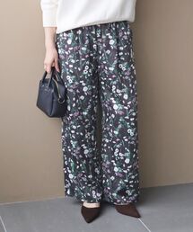 【日本製】フラワープリントワイドパンツ