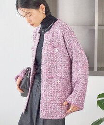 ノーカラージャケット（ピンク/桃色系）ファッション通販 - ZOZOTOWN