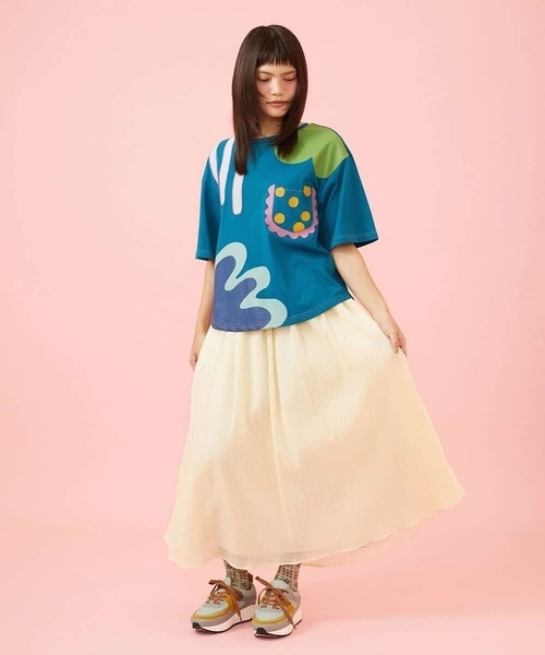 Jocomomola（ホコモモラ）の「Arte Libre プリントカットソー（Tシャツ/カットソー・レディース・アイボリー/ブルー・40）」の7枚目の写真