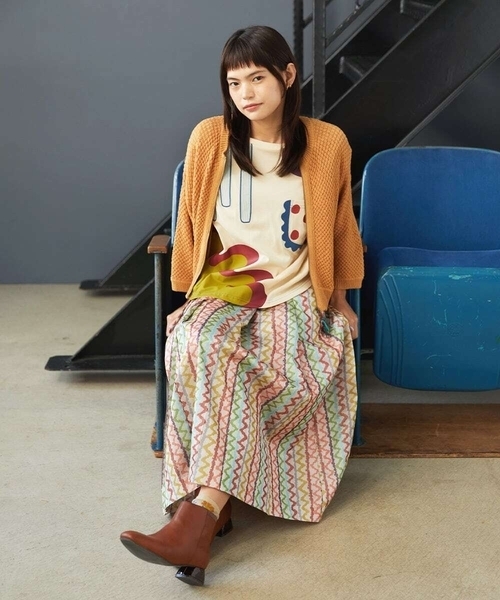 Jocomomola（ホコモモラ）の「Arte Libre プリントカットソー（Tシャツ/カットソー・レディース・アイボリー/ブルー・40）」の22枚目の写真