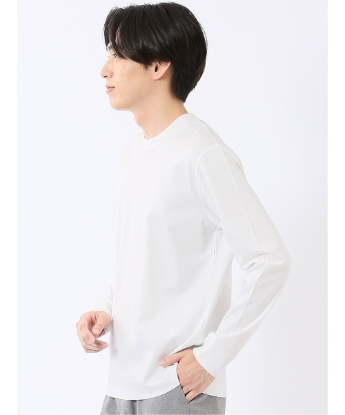 TAKA-Q（タカキュー）の「Tシャツ メンズ 長袖 ストレッチ 抗菌防臭 UV 綿 コットン 無地 シルケット スムス スロープネック ドレスT（Tシャツ/カットソー・メンズ・ホワイト/ブラック/グレー系その他2/ブラウン・MEDIUM/LARGE/X-LARGE/S）」の6枚目の写真