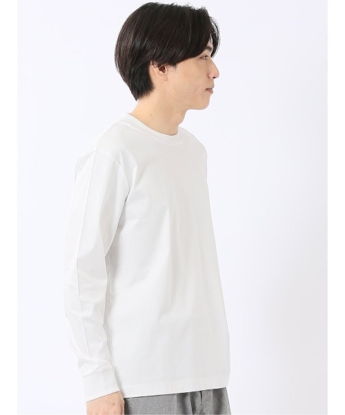 TAKA-Q（タカキュー）の「Tシャツ メンズ 長袖 ストレッチ 抗菌防臭 UV 綿 コットン 無地 シルケット スムス スロープネック ドレスT（Tシャツ/カットソー・メンズ・ホワイト/ブラック/グレー系その他2/ブラウン・MEDIUM/LARGE/X-LARGE/S）」の8枚目の写真