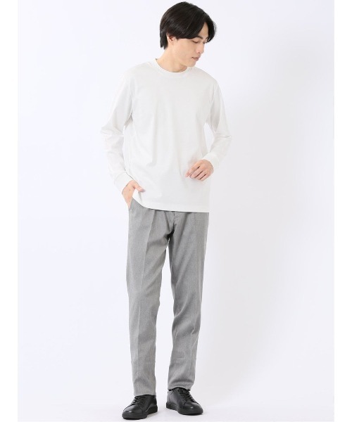 TAKA-Q（タカキュー）の「Tシャツ メンズ 長袖 ストレッチ 抗菌防臭 UV 綿 コットン 無地 シルケット スムス スロープネック ドレスT（Tシャツ/カットソー・メンズ・ホワイト/ブラック/グレー系その他2/ブラウン・MEDIUM/LARGE/X-LARGE/S）」の9枚目の写真