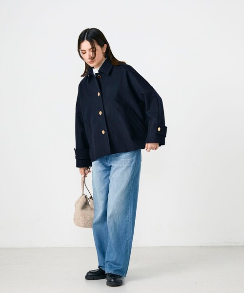 NOLLEY’S（ノーリーズ）の「【Traditional WeatherWear/トラディショナルウェザーウェア】MALTON B/T SHORT（ダッフルコート・レディース・ネイビー・34）」の2枚目の写真