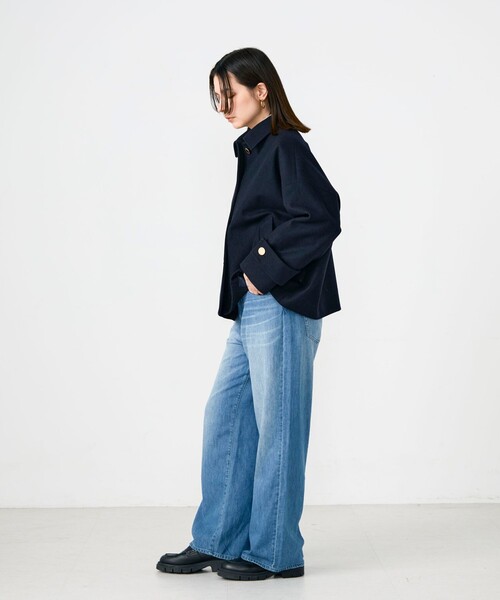 NOLLEY’S（ノーリーズ）の「【Traditional WeatherWear/トラディショナルウェザーウェア】MALTON B/T SHORT（ダッフルコート・レディース・ネイビー・34）」の3枚目の写真
