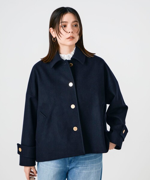 NOLLEY’S（ノーリーズ）の「【Traditional WeatherWear/トラディショナルウェザーウェア】MALTON B/T SHORT（ダッフルコート・レディース・ネイビー・34）」の6枚目の写真