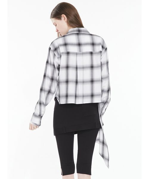 SORIN(ソリン )の「Asymmetric Frill Shirt / アシメトリックフリルシャツ(シャツ/ブラウス・レディース・ダークグレー/ホワイト/チェック・38)」の6枚目の写真