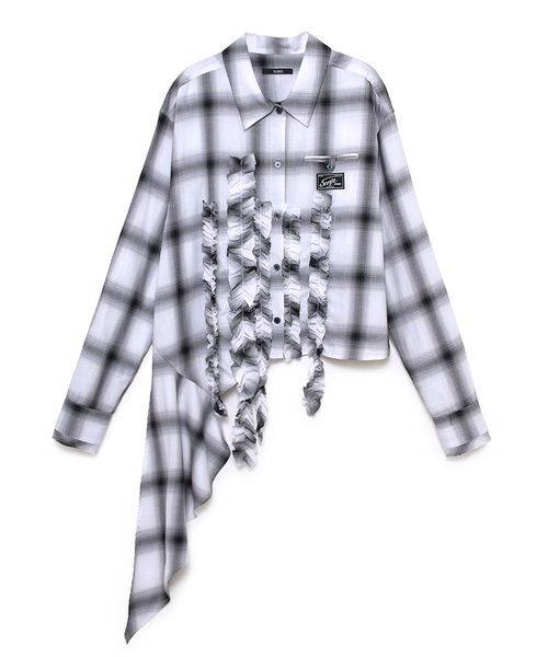 SORIN(ソリン )の「Asymmetric Frill Shirt / アシメトリックフリルシャツ(シャツ/ブラウス・レディース・ダークグレー/ホワイト/チェック・38)」の9枚目の写真