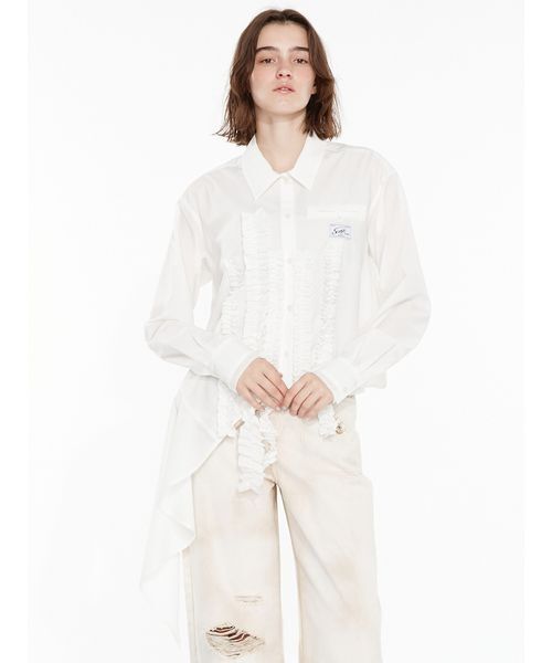 SORIN(ソリン )の「Asymmetric Frill Shirt / アシメトリックフリルシャツ(シャツ/ブラウス・レディース・ダークグレー/ホワイト/チェック・38)」の11枚目の写真