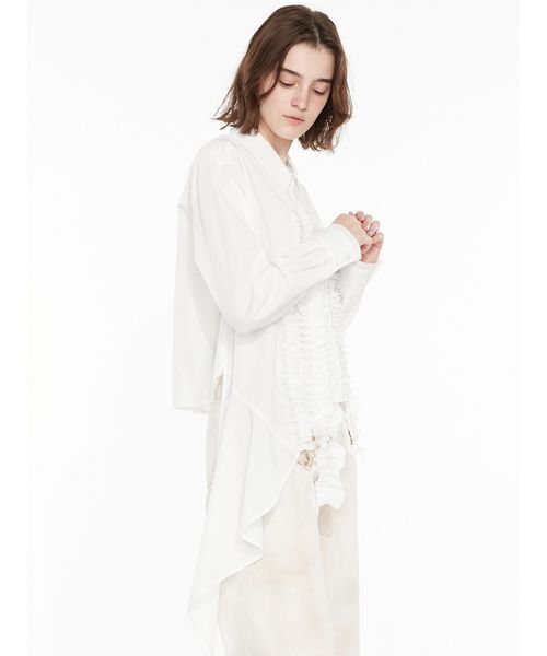 SORIN(ソリン )の「Asymmetric Frill Shirt / アシメトリックフリルシャツ(シャツ/ブラウス・レディース・ダークグレー/ホワイト/チェック・38)」の14枚目の写真