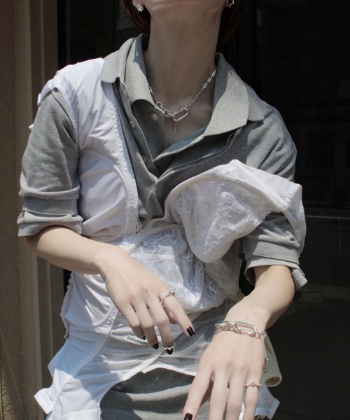 Soierie(ソワリー)の「ローエッジ クリップ ブレスレット / Raw edge clip bracelet(ブレスレット・レディース・シルバー・FREE)」の10枚目の写真
