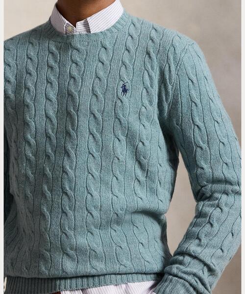 POLO RALPH LAUREN(ポロ ラルフ ローレン)の「ケーブルニット ウールカシミヤ セーター(ニット/セーター・メンズ・ブルー系4・XS/XL/L/M/S)」の4枚目の写真