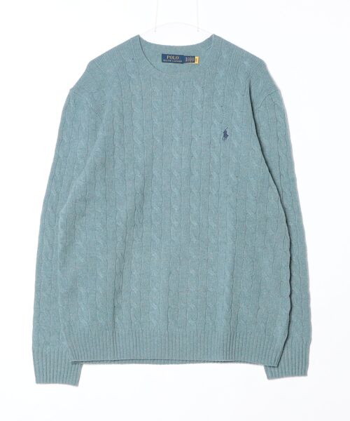 POLO RALPH LAUREN(ポロ ラルフ ローレン)の「ケーブルニット ウールカシミヤ セーター(ニット/セーター・メンズ・ブルー系4・XS/XL/L/M/S)」の3枚目の写真