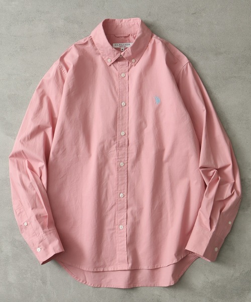 U.S. POLO ASSN.(ユーエスポロアッスン)の「【U.S. POLO ASSN./ユーエスポロアッスン】ワンポイント刺繍 ツイルピーチ ブロード ロングスリーブシャツ(シャツ/ブラウス・メンズ・ブルーグレー/ピンク/オリーブ/ネイビー/ベージュ・L/LL/M)」の5枚目の写真
