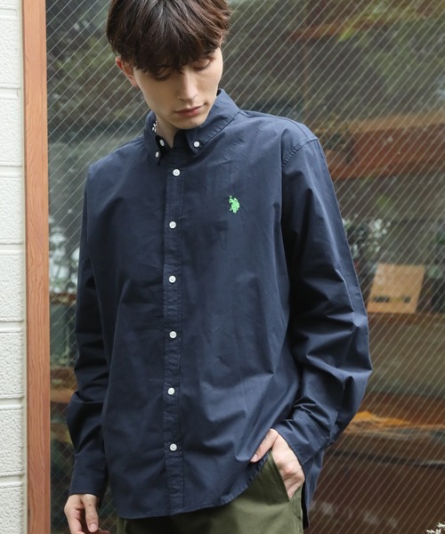 U.S. POLO ASSN.(ユーエスポロアッスン)の「【U.S. POLO ASSN./ユーエスポロアッスン】ワンポイント刺繍 ツイルピーチ ブロード ロングスリーブシャツ(シャツ/ブラウス・メンズ・ブルーグレー/ピンク/オリーブ/ネイビー/ベージュ・L/LL/M)」の6枚目の写真