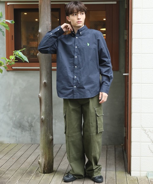 U.S. POLO ASSN.(ユーエスポロアッスン)の「【U.S. POLO ASSN./ユーエスポロアッスン】ワンポイント刺繍 ツイルピーチ ブロード ロングスリーブシャツ(シャツ/ブラウス・メンズ・ブルーグレー/ピンク/オリーブ/ネイビー/ベージュ・L/LL/M)」の9枚目の写真