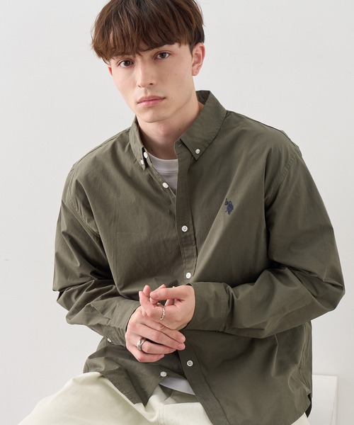U.S. POLO ASSN.(ユーエスポロアッスン)の「【U.S. POLO ASSN./ユーエスポロアッスン】ワンポイント刺繍 ツイルピーチ ブロード ロングスリーブシャツ(シャツ/ブラウス・メンズ・ブルーグレー/ピンク/オリーブ/ネイビー/ベージュ・L/LL/M)」の15枚目の写真