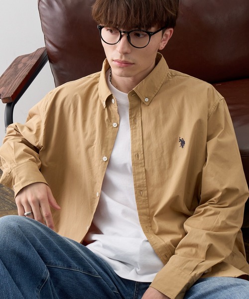 U.S. POLO ASSN.(ユーエスポロアッスン)の「【U.S. POLO ASSN./ユーエスポロアッスン】ワンポイント刺繍 ツイルピーチ ブロード ロングスリーブシャツ(シャツ/ブラウス・メンズ・ブルーグレー/ピンク/オリーブ/ネイビー/ベージュ・L/LL/M)」の20枚目の写真