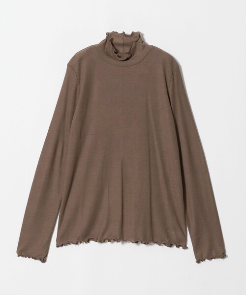 A DAY IN THE LIFE UNITED ARROWS(アデイインザライフユナイテッドアローズ)の「シアー リブ タートルカットソー <A DAY IN THE LIFE>(Tシャツ/カットソー・レディース・ブラック/オフホワイト/ブラウン系・FREE)」の3枚目の写真