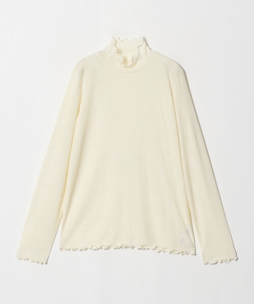 A DAY IN THE LIFE UNITED ARROWS(アデイインザライフユナイテッドアローズ)の「シアー リブ タートルカットソー <A DAY IN THE LIFE>(Tシャツ/カットソー・レディース・ブラック/オフホワイト/ブラウン系・FREE)」の2枚目の写真