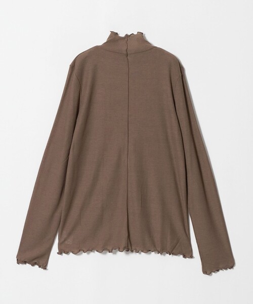 A DAY IN THE LIFE UNITED ARROWS(アデイインザライフユナイテッドアローズ)の「シアー リブ タートルカットソー <A DAY IN THE LIFE>(Tシャツ/カットソー・レディース・ブラック/オフホワイト/ブラウン系・FREE)」の4枚目の写真