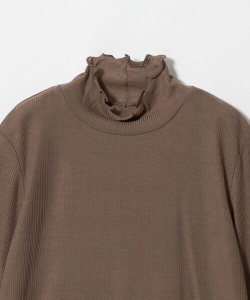A DAY IN THE LIFE UNITED ARROWS(アデイインザライフユナイテッドアローズ)の「シアー リブ タートルカットソー <A DAY IN THE LIFE>(Tシャツ/カットソー・レディース・ブラック/オフホワイト/ブラウン系・FREE)」の5枚目の写真