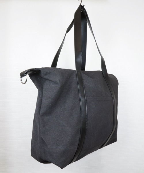 Alum'（アルム）の「【A4・PC対応】キャンバス×レザーパイピング 2way大容量ボストントートバッグ（ボストンバッグ・レディース・ベージュ/ブラック/グレー・FREE）」の14枚目の写真